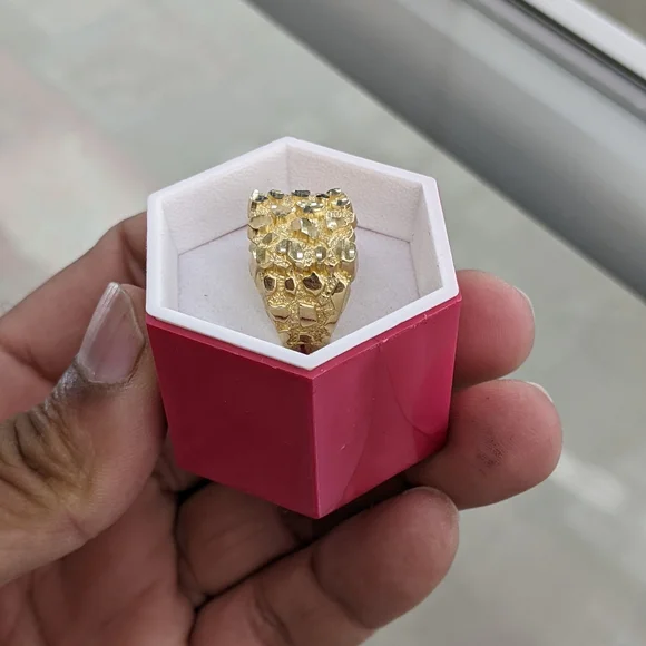 10kt Real Gold Nugget Ring For Men